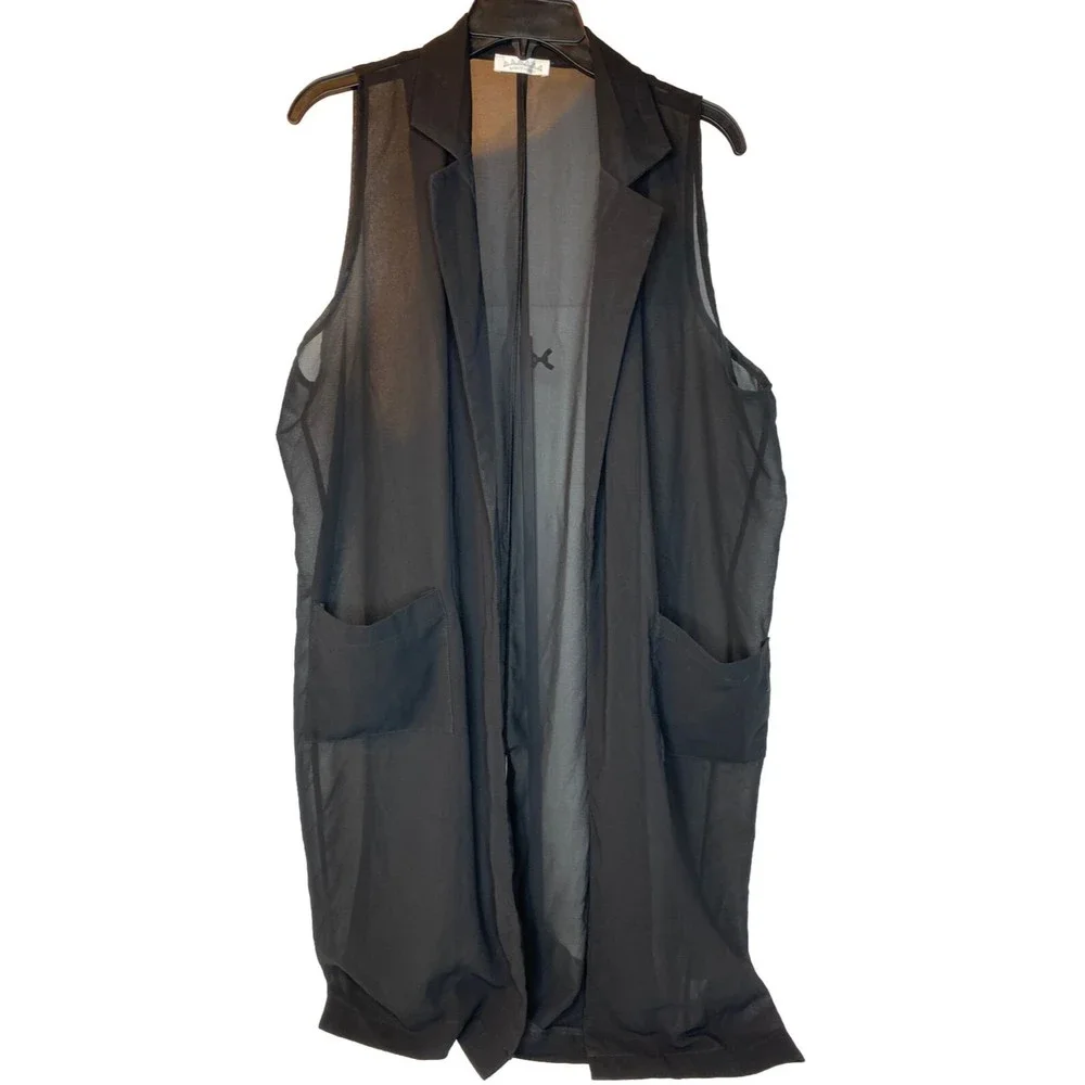 Ladies long Chiffon Jacket Special Occasion Evening Party Sheer Size S/M - Picture 1 of 13